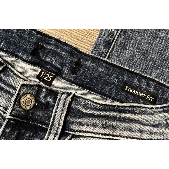 Judy Blue Straight Fit Destroyed Mid Rise Stretch Jeans SZ 1/25 (25x32) - Picture 3 of 10